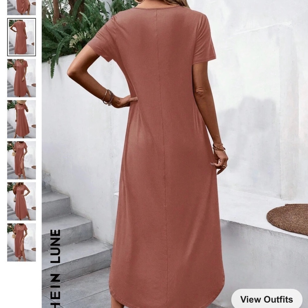 S13 - Lune Solid Split Thigh Tee-Dress - image 2